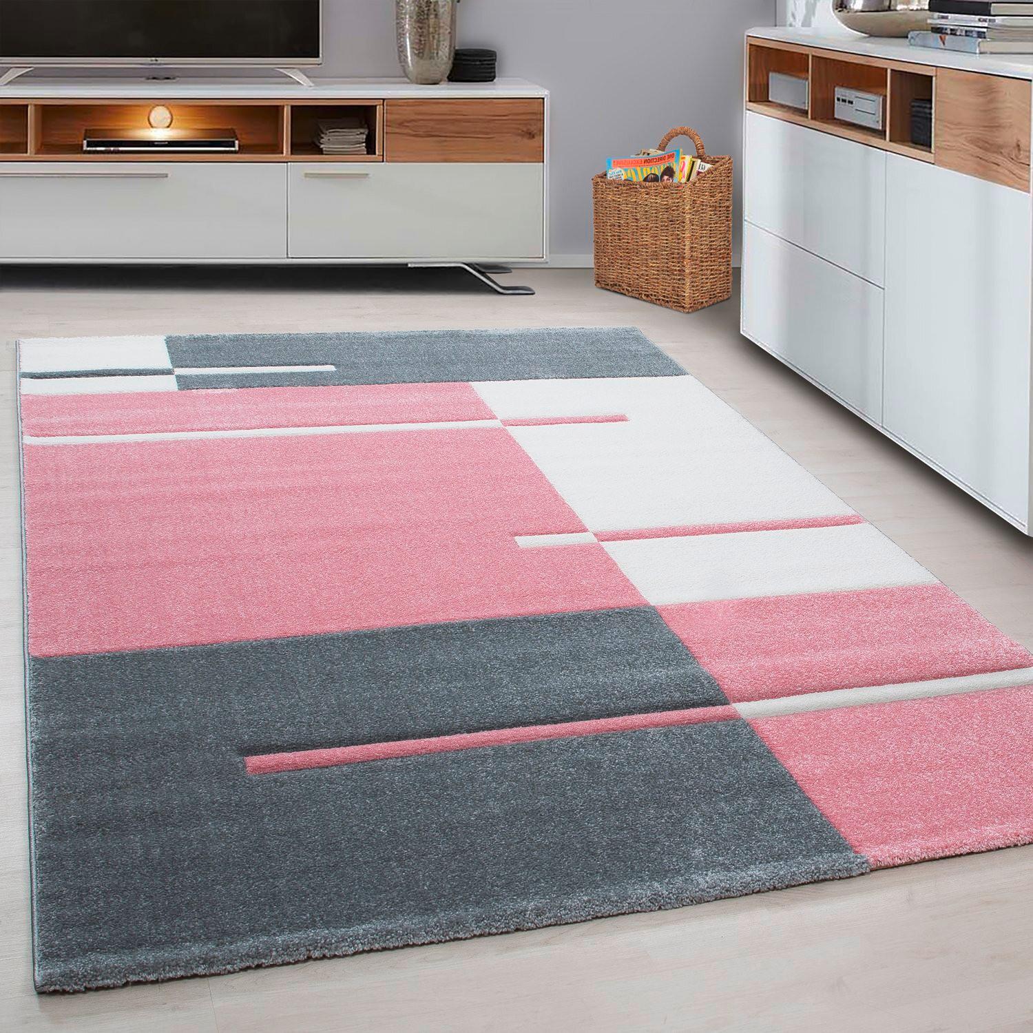 Webteppich Pink Naturfaser Hawaii 120x170 cm - Pink, KONVENTIONELL, Textil (120/170cm)