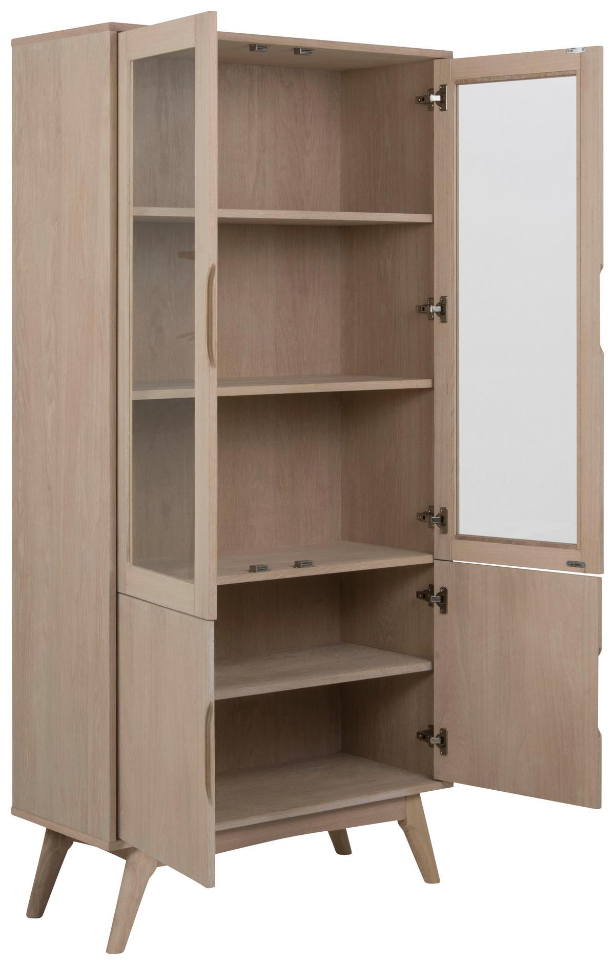Vitrine Marte - Eichefarben, MODERN, Glas/Holz (94/192/40cm) - MID.YOU