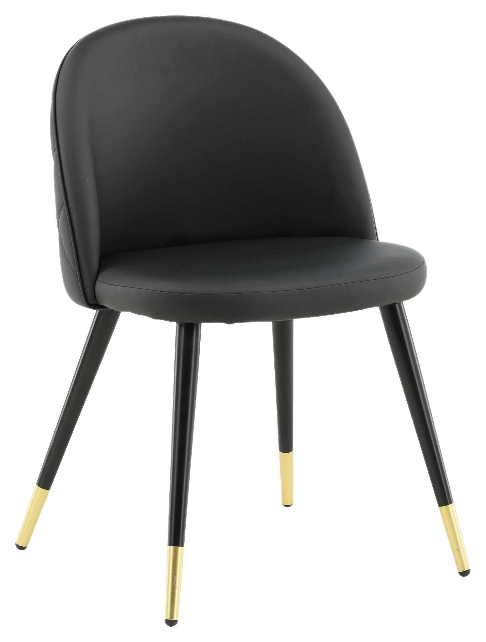 Stuhl-Set Velvet - Schwarz, Design, Textil/Metall (50/77/48cm) - Livetastic