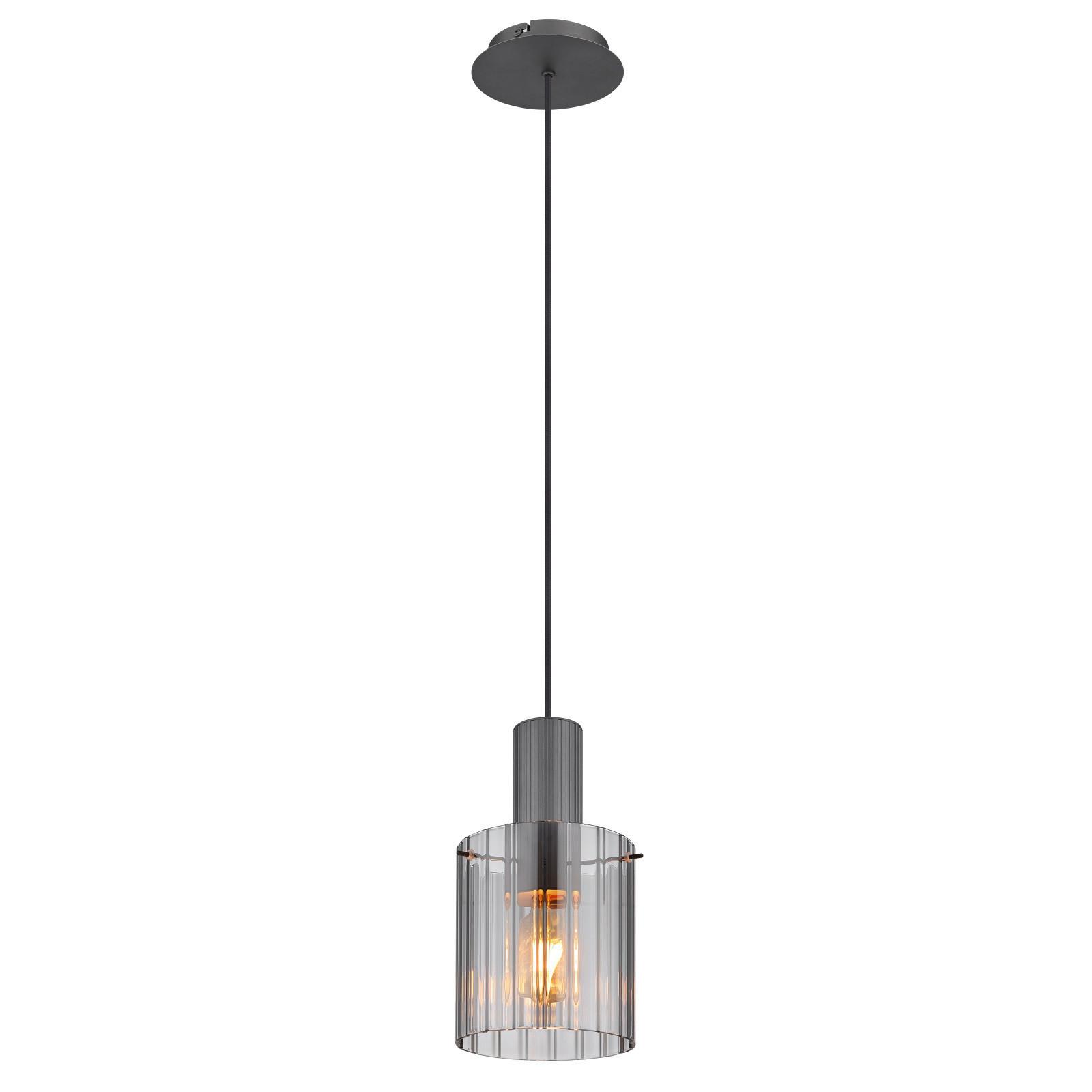 Hängeleuchte 15904hs - Dunkelgrau, Basics, Glas/Metall (18/120cm) - Globo