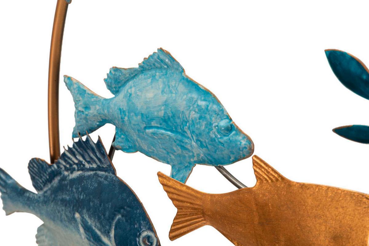 Wanddeko Marine Blautöne, Goldfarben B: 77 Cm - Basics, Holzwerkstoff/Metall (77/5/63cm)