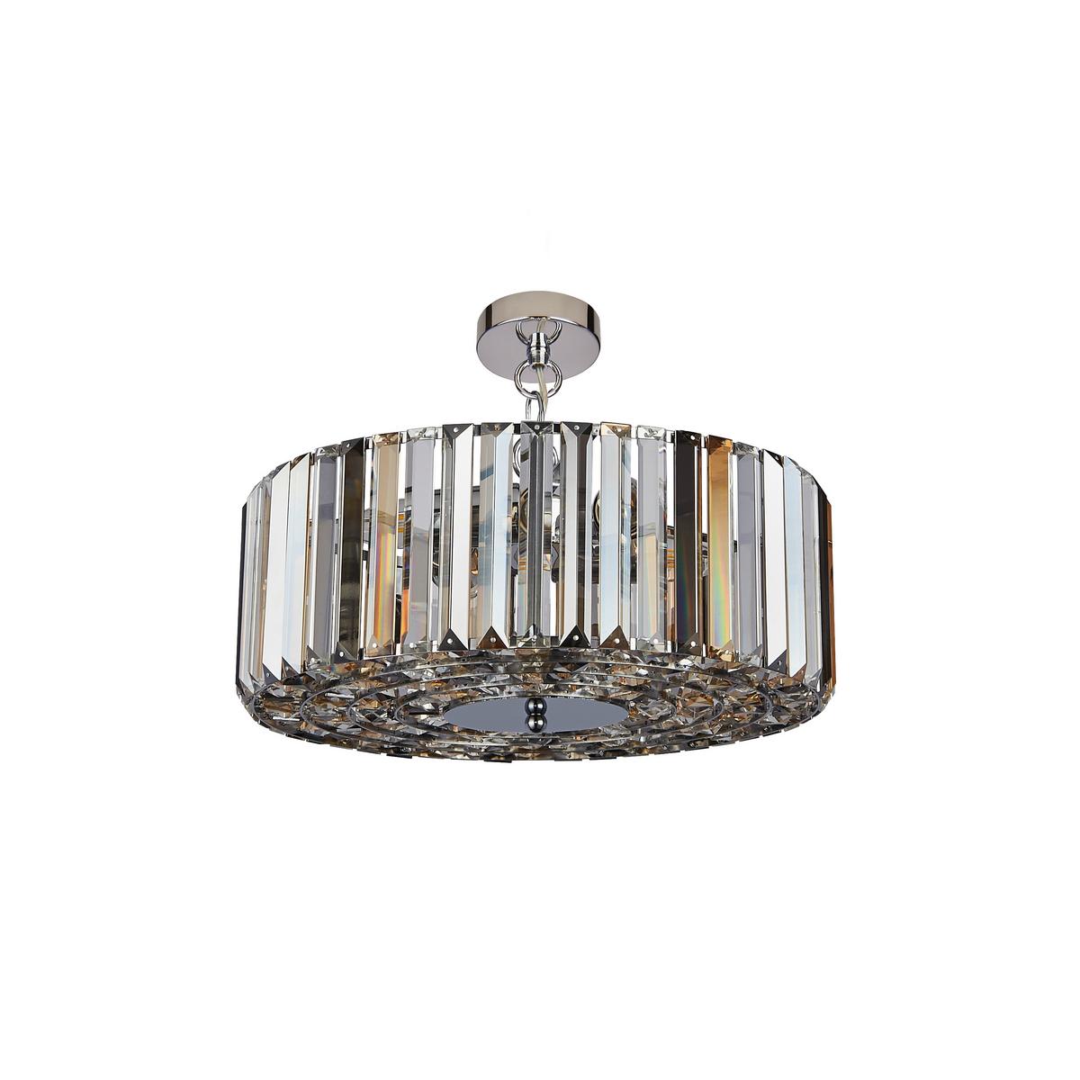 Hängeleuchte Chapeau 82101-4cc - Chromfarben/Bernsteinfarben, KONVENTIONELL, Glas/Metall (42/136cm)