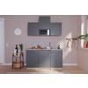 Miniküche M. Mikrowelle + Kühlschrank 150 Cm Grau/eiche - Eichefarben/Grau, Basics, Holzwerkstoff (150cm) - Respekta