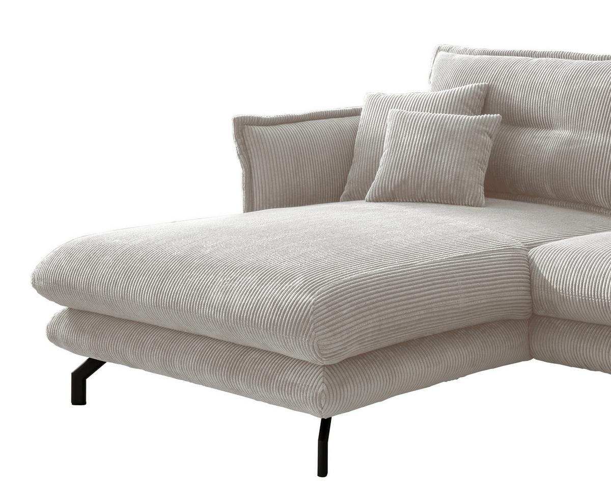 Ecksofa Lava Silberfarben S: 180/255 cm - Silberfarben/Schwarz, MODERN, Textil (180/255cm) - Livetastic