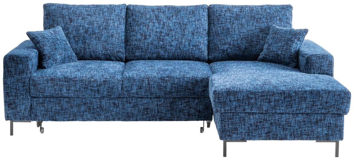Eckschlafsofa Zona, Blau S: 237x143 Cm - Blau/Schwarz, KONVENTIONELL, Textil (237/143cm) - Livetastic