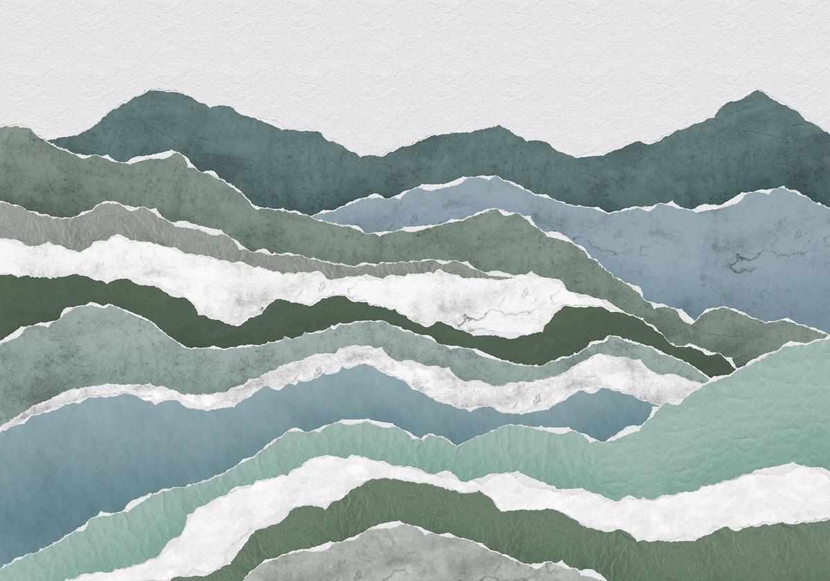 Fototapete Sierra - Blau/Weiß, Trend, Papier (400/280cm) - Komar