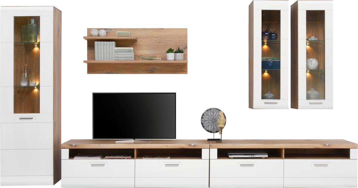 Vitrin Auris - fehér, Modern, faalapú anyag/Üveg (60/204,2/37,1cm) - Luca Bessoni