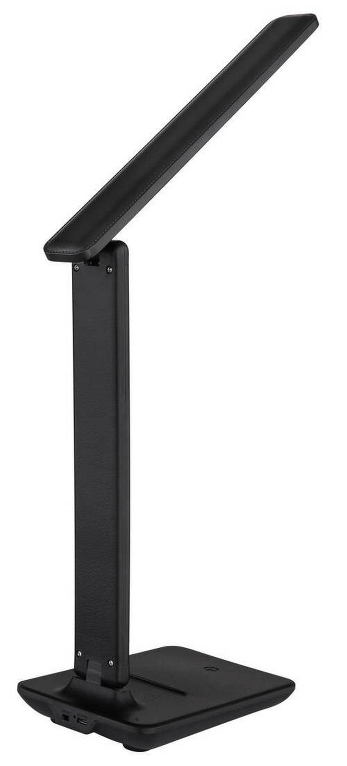 Led-schreibtischleuchte 58439s - Opal/Schwarz, Design, Leder/Kunststoff (28/11,5/50cm) - Globo