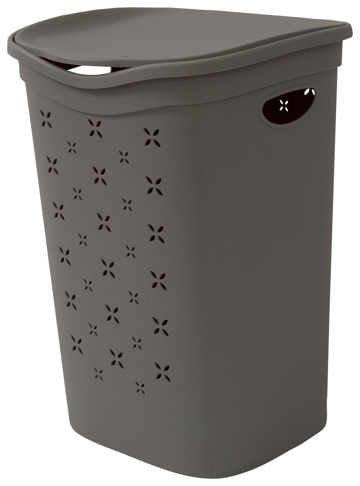 Wäschetonne Rosanna - Anthrazit/Weiß, KONVENTIONELL, Kunststoff (39,5/37/54cm) - Luca Bessoni