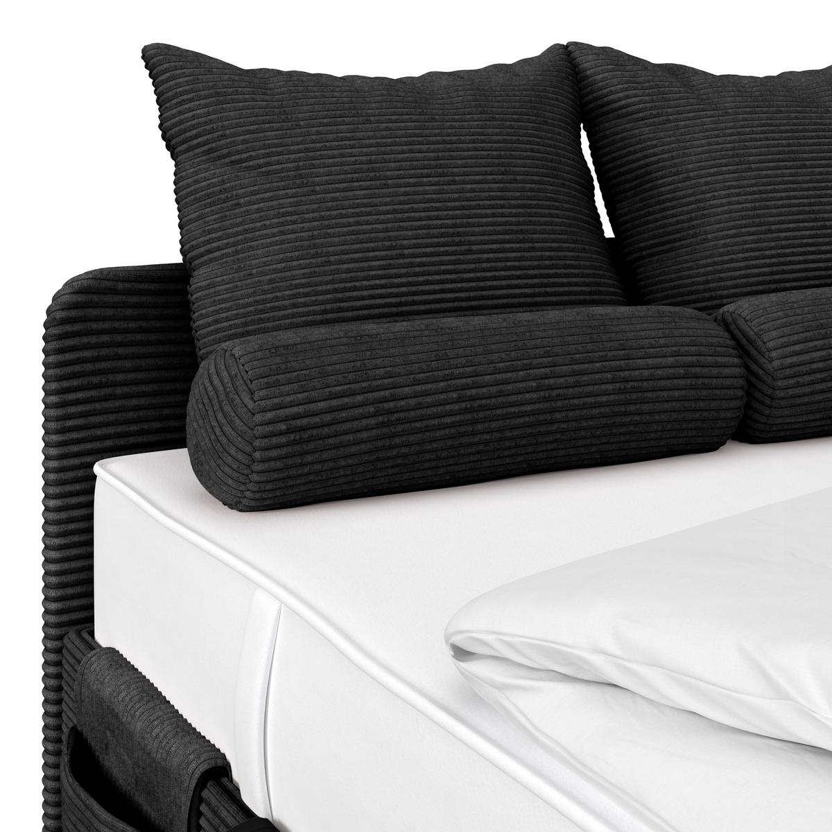 Polsterbett Remi - Chromfarben/Silberfarben, MODERN, Holz/Textil (140/200cm)