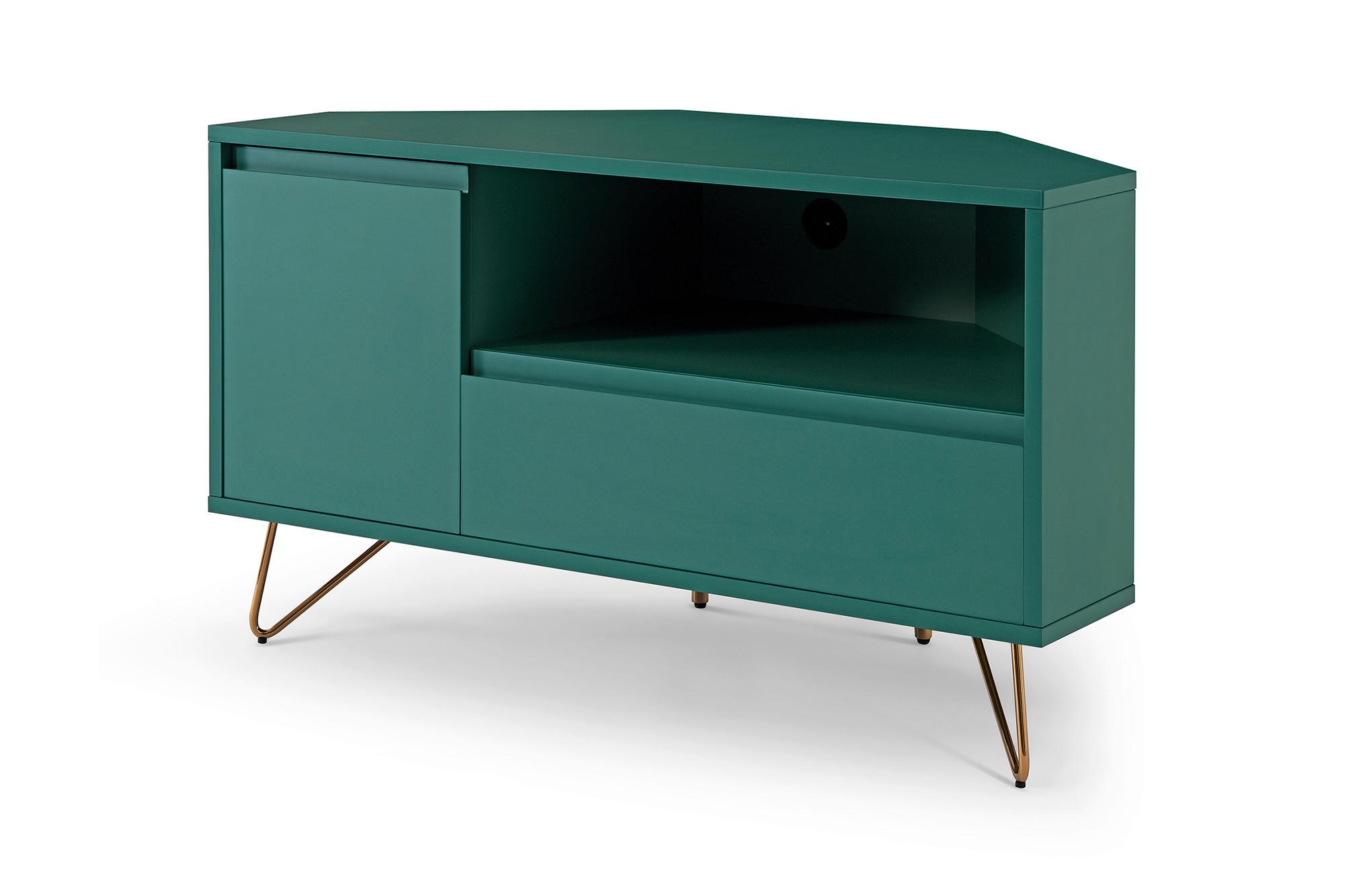 Lowboard Grün B: 100cm - Messingfarben/Grün, Design, Holzwerkstoff (100/58/50cm) - Livetastic