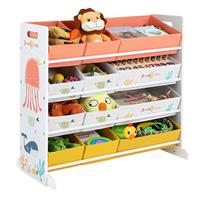 Toy Storage Shelf Weiß B: 83 Cm - Weiß, MODERN, Holzwerkstoff/Textil (83/78/38cm) - MID.YOU