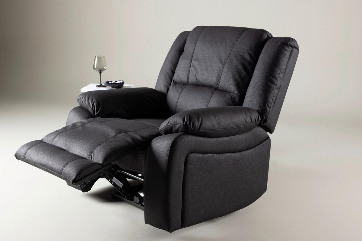 Relaxsessel Singapore Schwarz B: 96cm - Schwarz, MODERN, Textil/Metall (96/100/106cm) - Livetastic