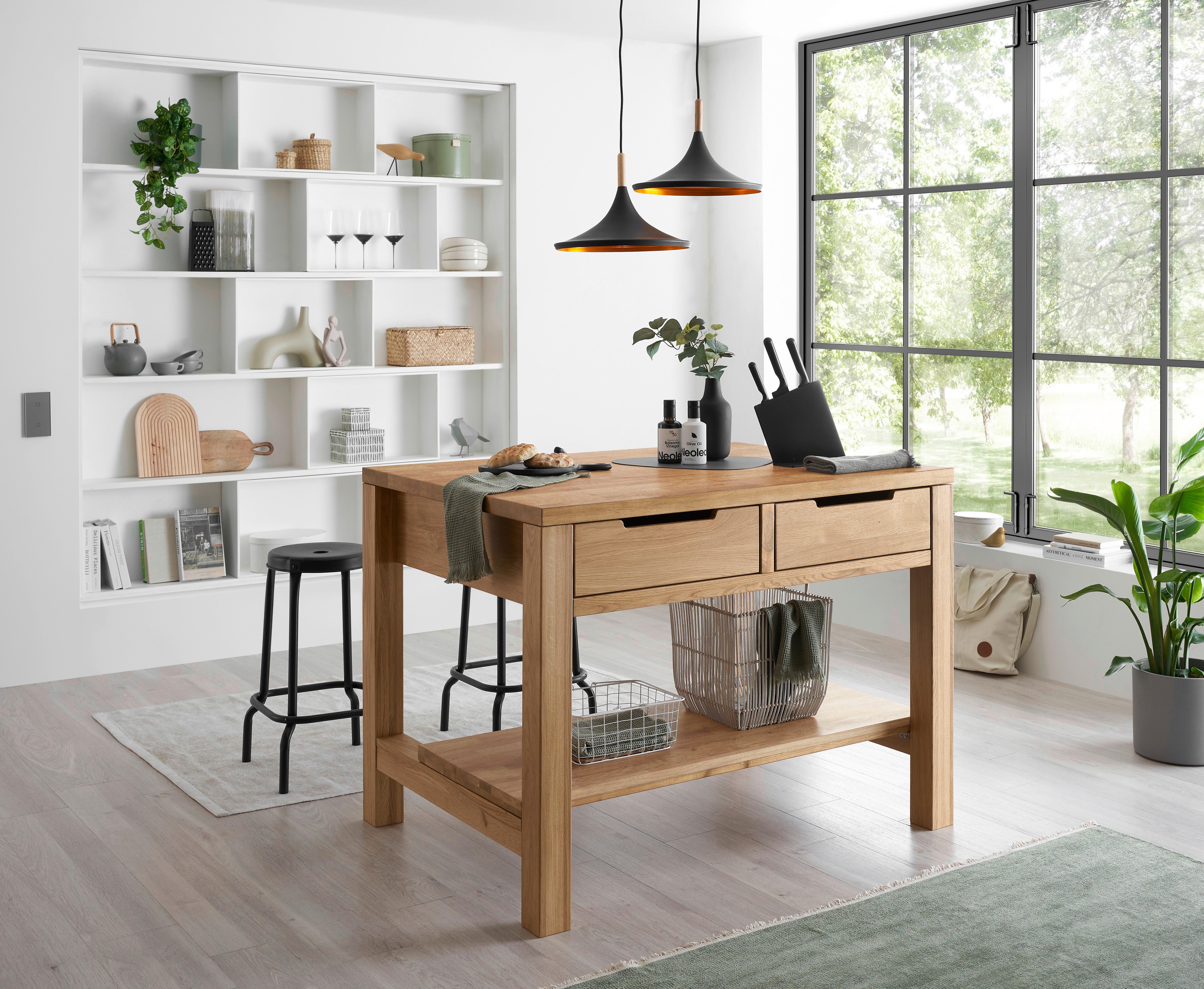 Kücheninsel Ponza Eiche Dekor B: 120 cm - Eichefarben, Basics, Holz (120/91/90cm) - MID.YOU