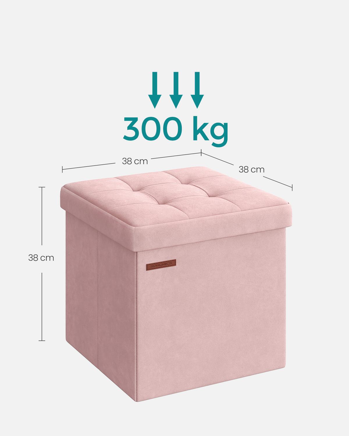 Sitzbox Rosa B: 38cm - Rosa, Basics, Holzwerkstoff/Textil (38/38/38cm)