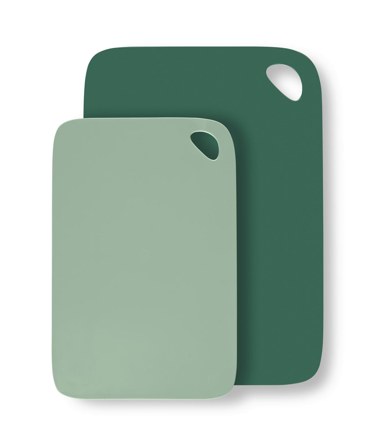 Schneidebrett-Set Aria - Dunkelgrün/Salbeigrün, Basics, Kunststoff - Luca Bessoni