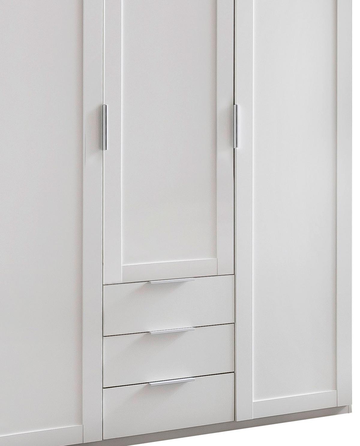 Drehtürenschrank Mit Laden 135cm Nadja, Weiß - KONVENTIONELL, Holzwerkstoff (135/210/58cm) - MID.YOU