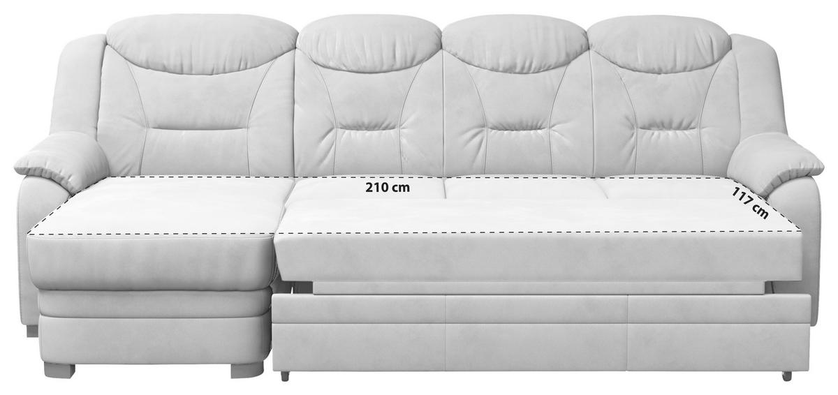 Ecksofa Marcus - Hellgrau, Basics, Textil (162/257cm) - MID.YOU
