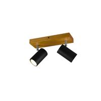 Strahler Marley 2-Flammig verstellbar L: 26 cm - Schwarz, Design, Holz/Metall (26/16/9cm) - Trio Leuchten