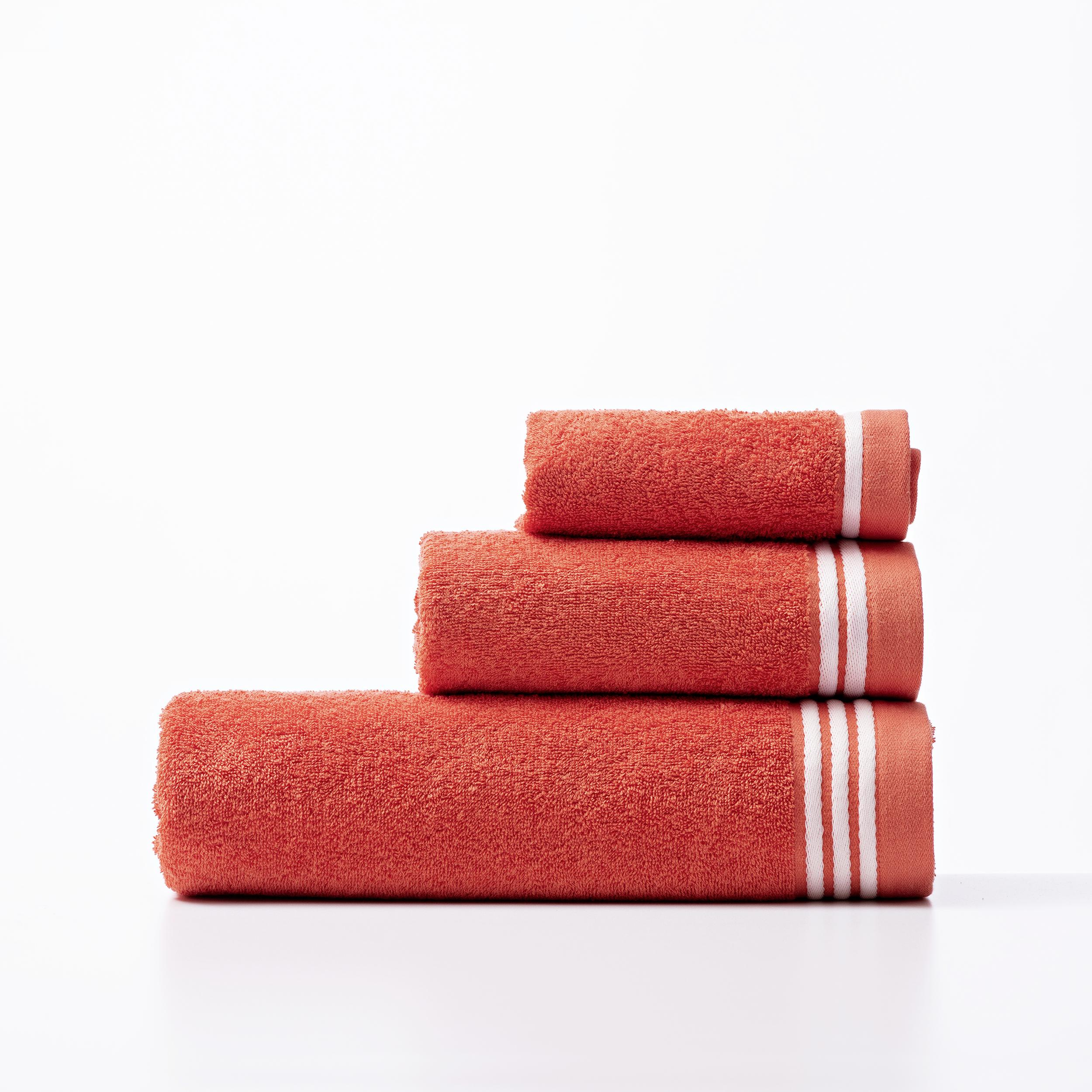 Badetücher Benetton Frottier 450 g/m2 Rot 3er-Pack - Rot, Basics, Textil - Benetton