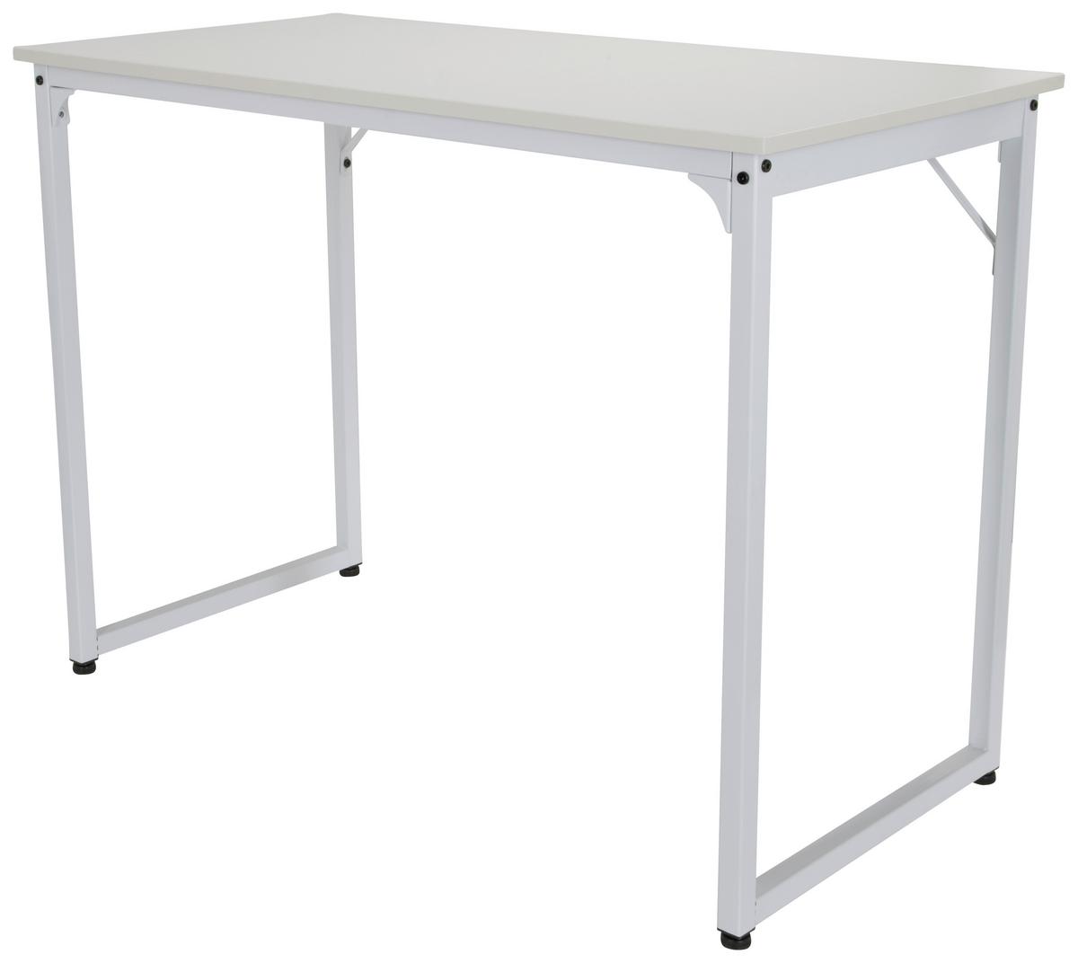 Schreibtisch Workspace I Weiß - Weiß, Basics, Holzwerkstoff/Metall (120/50/74cm) - MID.YOU