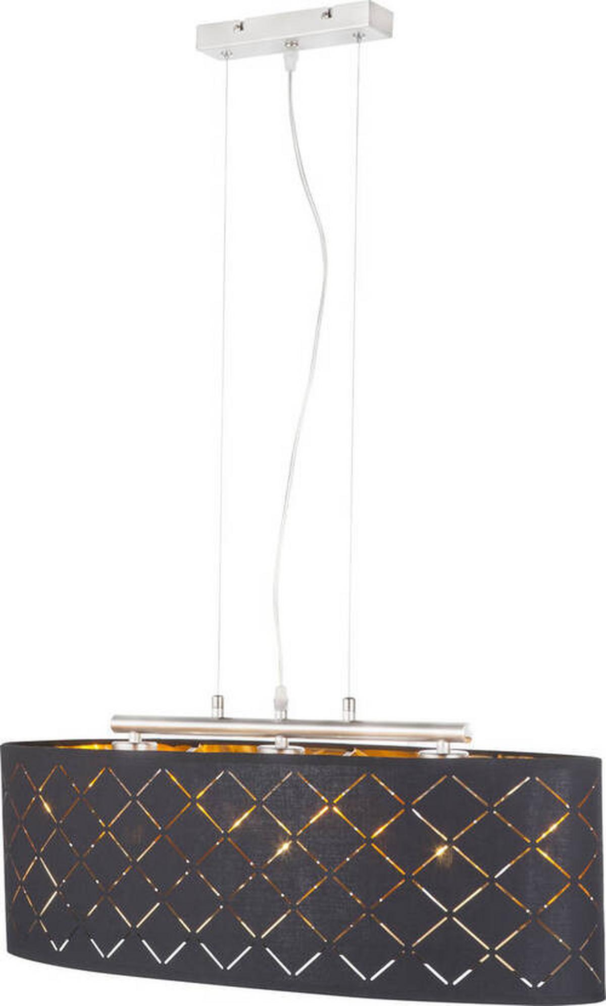 Hängeleuchte 15229h2lm - Goldfarben/Schwarz, Basics, Textil/Metall (65/25/140cm) - Globo