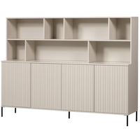 Buffet Gravure Grau B: 200 cm - Schwarz/Grau, Design, Holz (200/150/44cm) - Livetastic