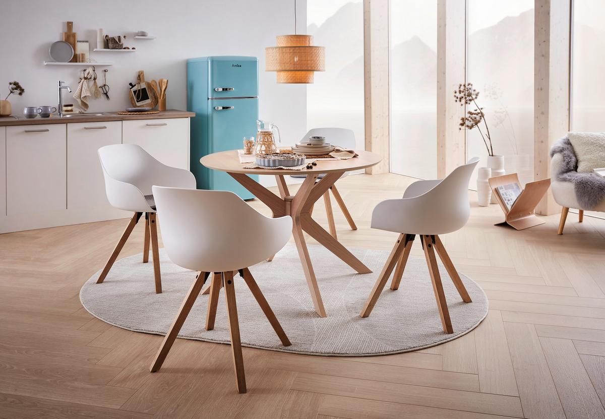 Jedálenská stolička TINA - sivá/biela, Konventionell, drevo/textil (56,5/80,5/53cm) - Livetastic