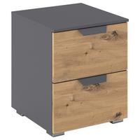 Nachkästchen Grau Metallic Dekor, B: 40 Cm Karpo - Eiche Artisan/Grau, MODERN, Holzwerkstoff (40/49/42cm)