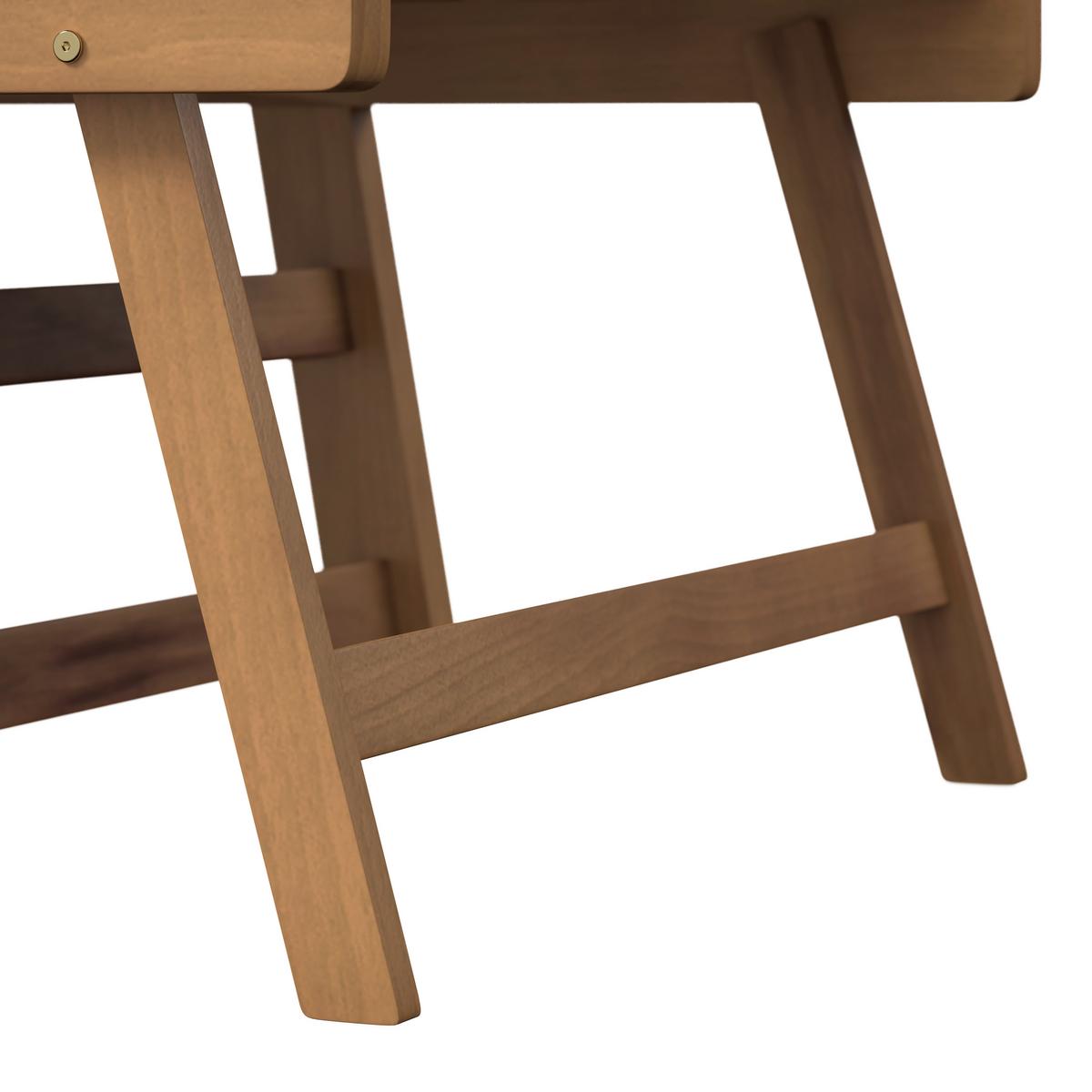 RELAXAČNÉ LEŽADLO PIA - farba akácie/sivá, Modern, drevo/textil (190/75/68cm) - Bessagi Garden