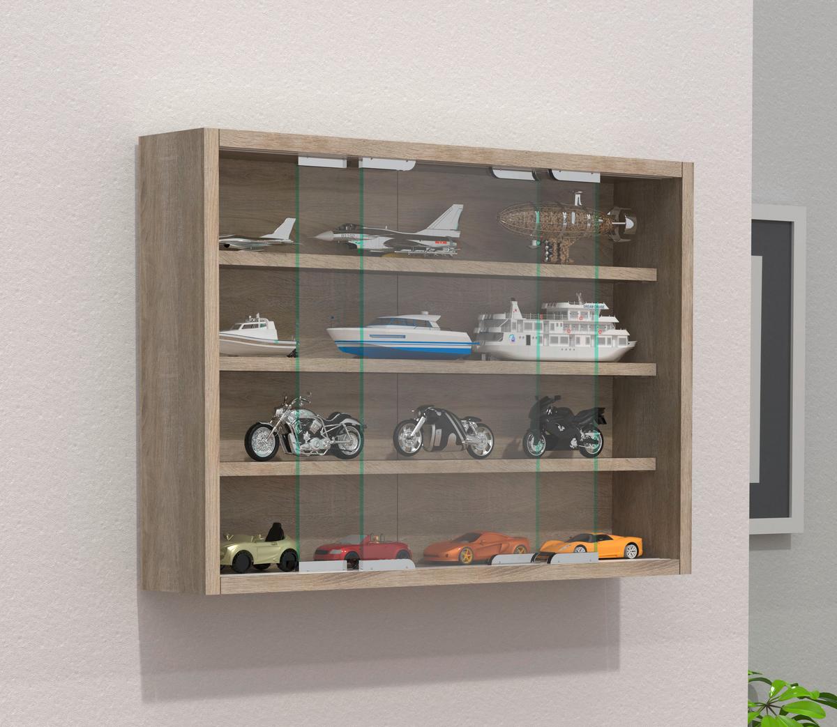 Hängevitrine Agisa M B: 37 cm Sonoma Eiche Dekor - Sonoma Eiche, MODERN, Glas/Holzwerkstoff (57/40/10cm) - MID.YOU