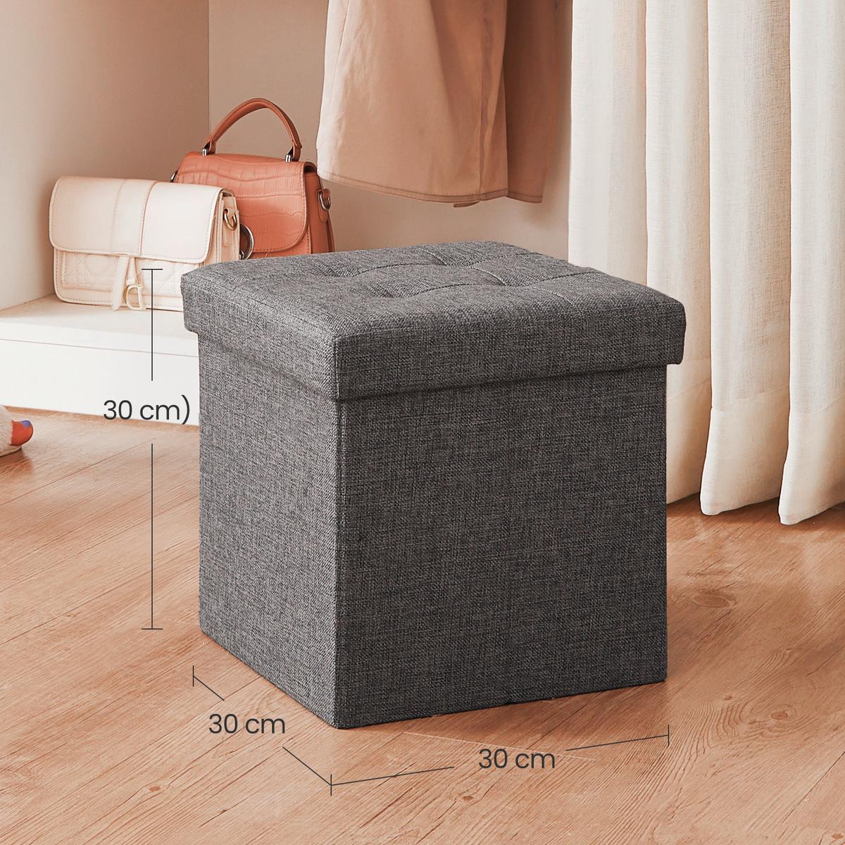 Sitzbox Dunkelgrau B: 30 cm - Dunkelgrau, Basics, Holzwerkstoff/Textil (30/30/30cm)