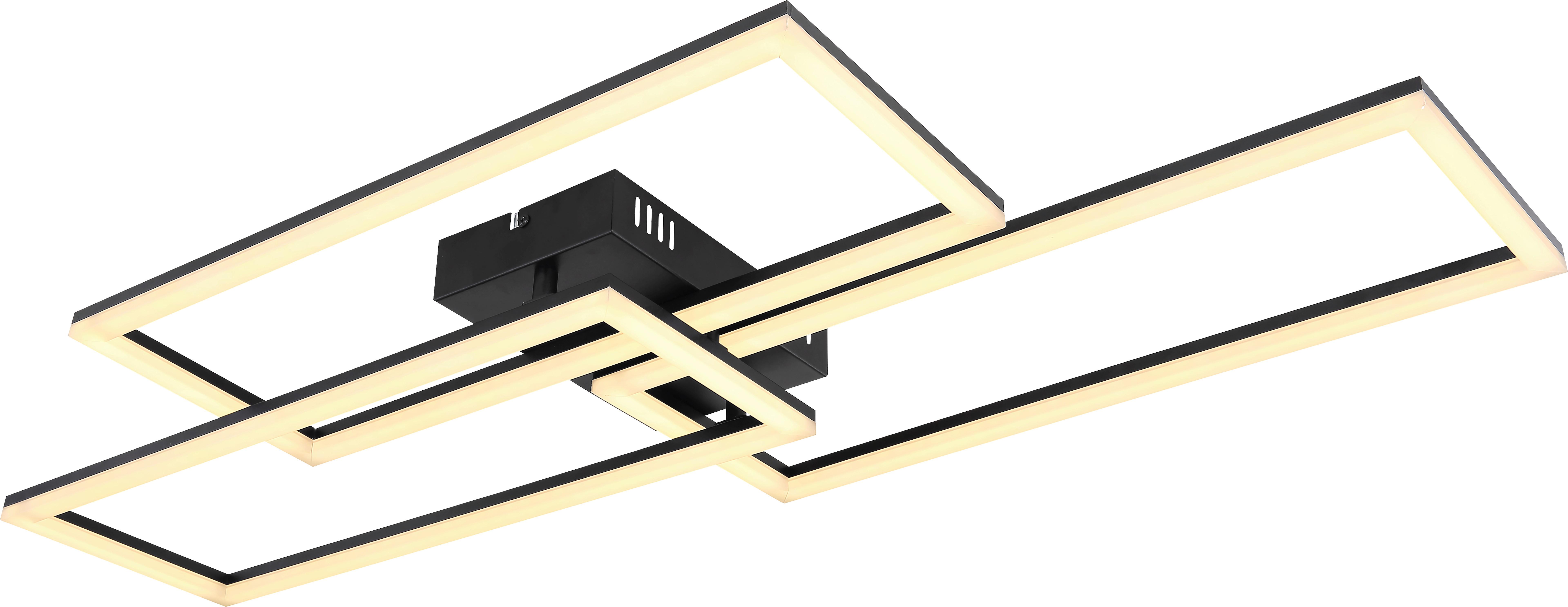 LED stropné svietidlo Bekka, max. 58 Watt - čierna/opálová, Modern, kov/plast (90/40/8cm) - Premium Living