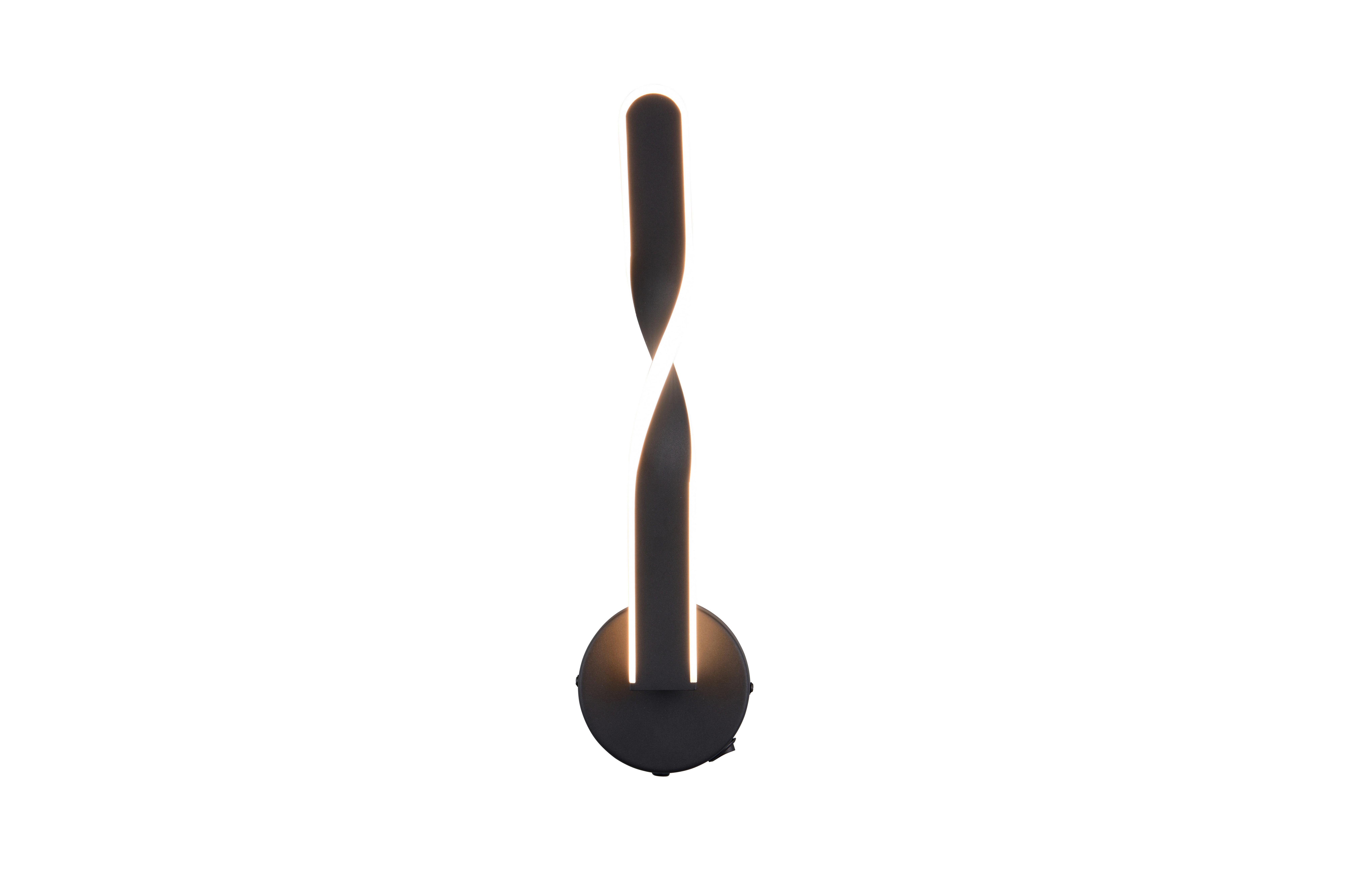 LED-Wandleuchte Ginko Schwarz Weiß B: 12 cm - Schwarz/Weiß, Design, Kunststoff/Metall (45,5/12/15cm)