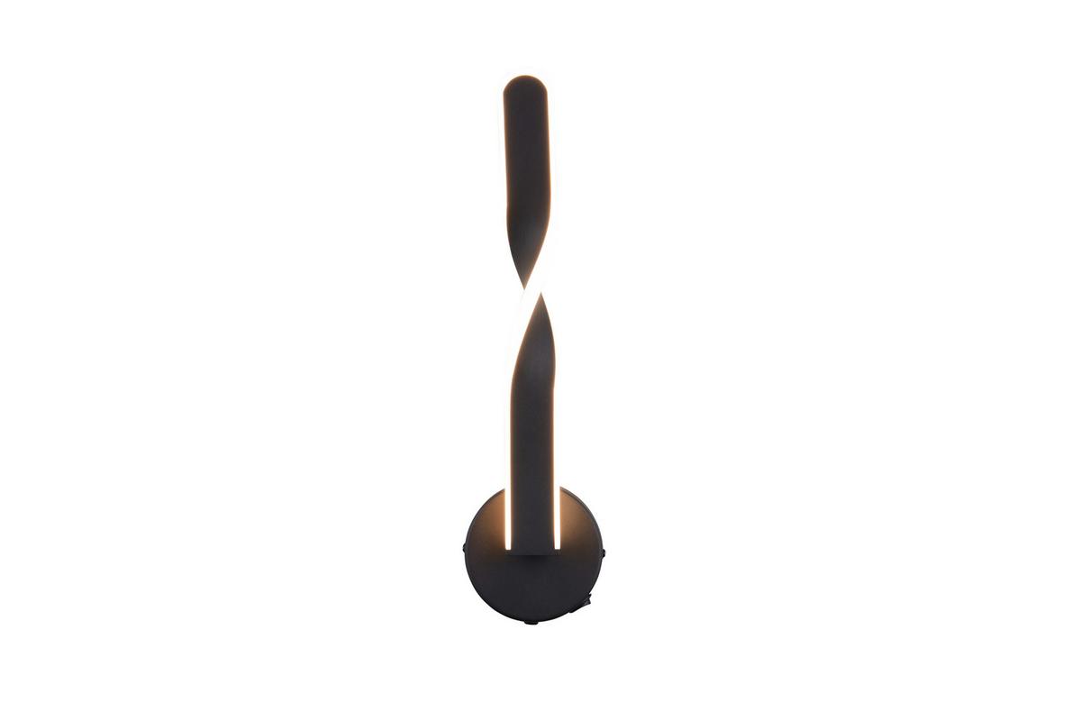 LED-Wandleuchte Ginko Schwarz Weiß B: 12 cm - Schwarz/Weiß, Design, Kunststoff/Metall (45,5/12/15cm)