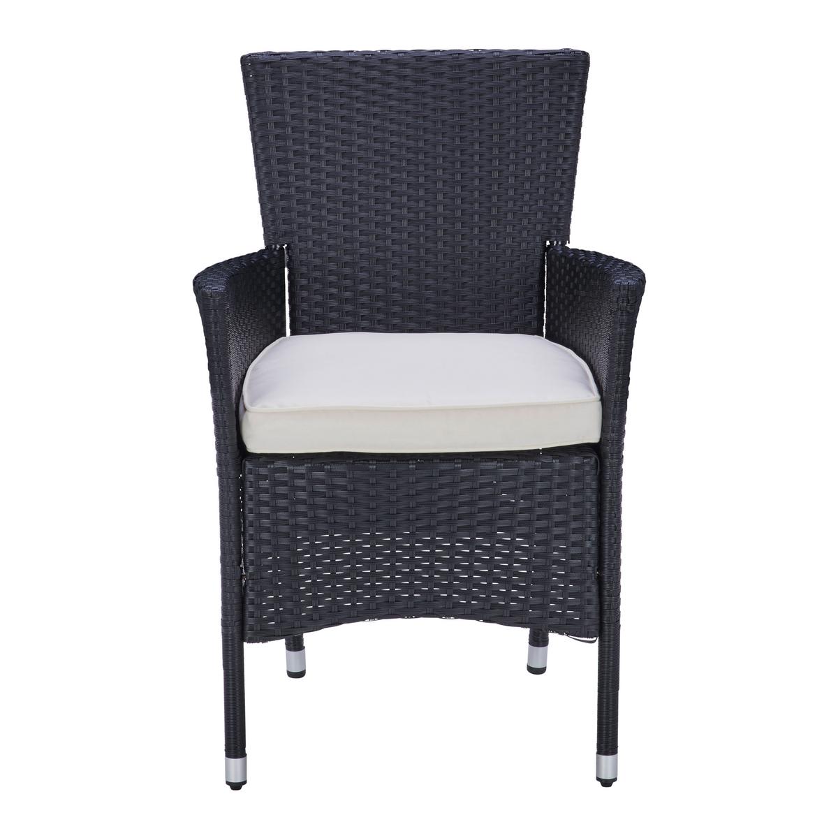 Kerti Bútorszett Mailand - fekete/krém, Modern, műanyag/textil (150/75/90cm) - Beldano