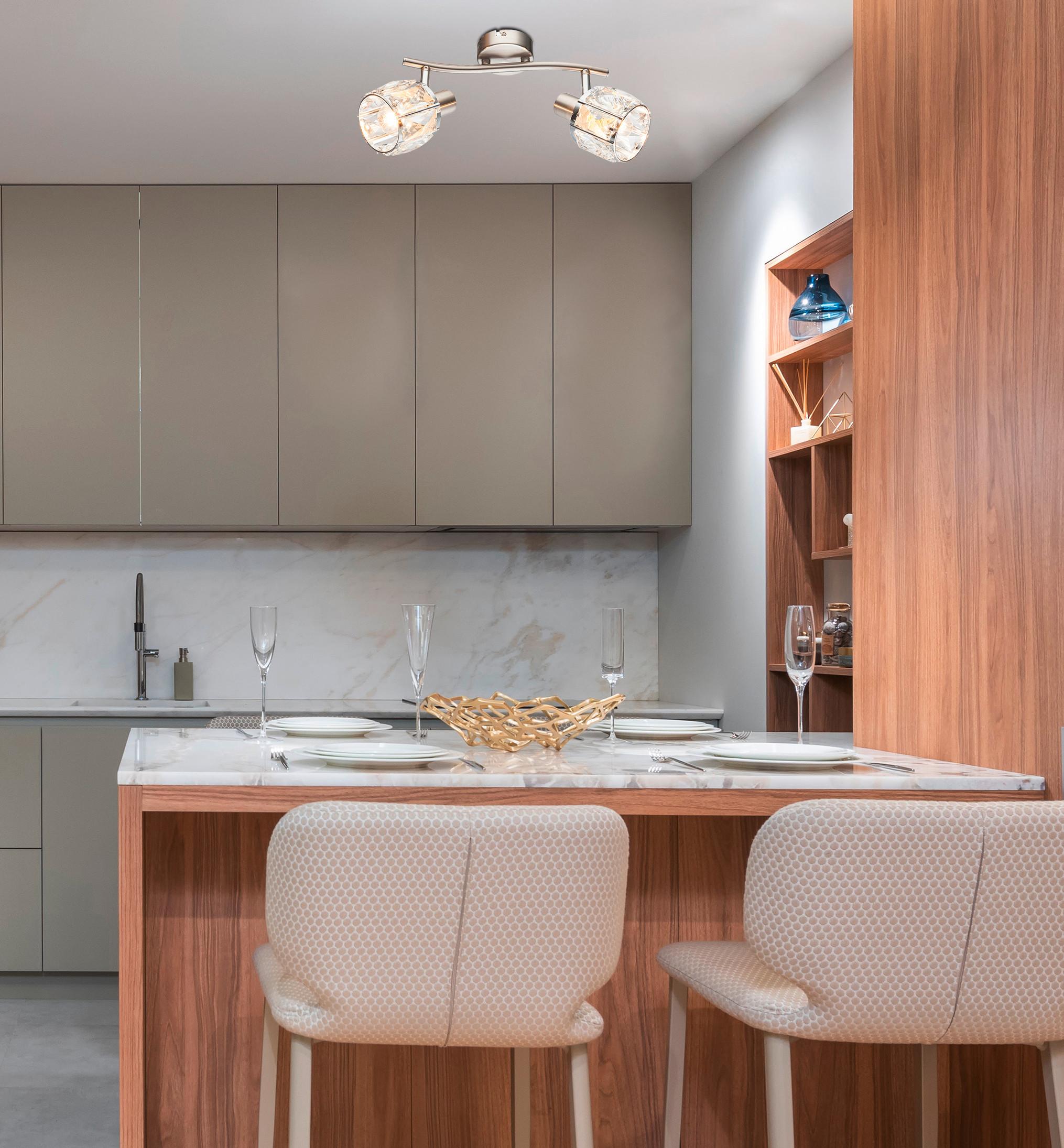 Strahler 2-Flammig verstellbar L: 28 cm - Design, Glas/Metall (28/22/18cm) - Globo