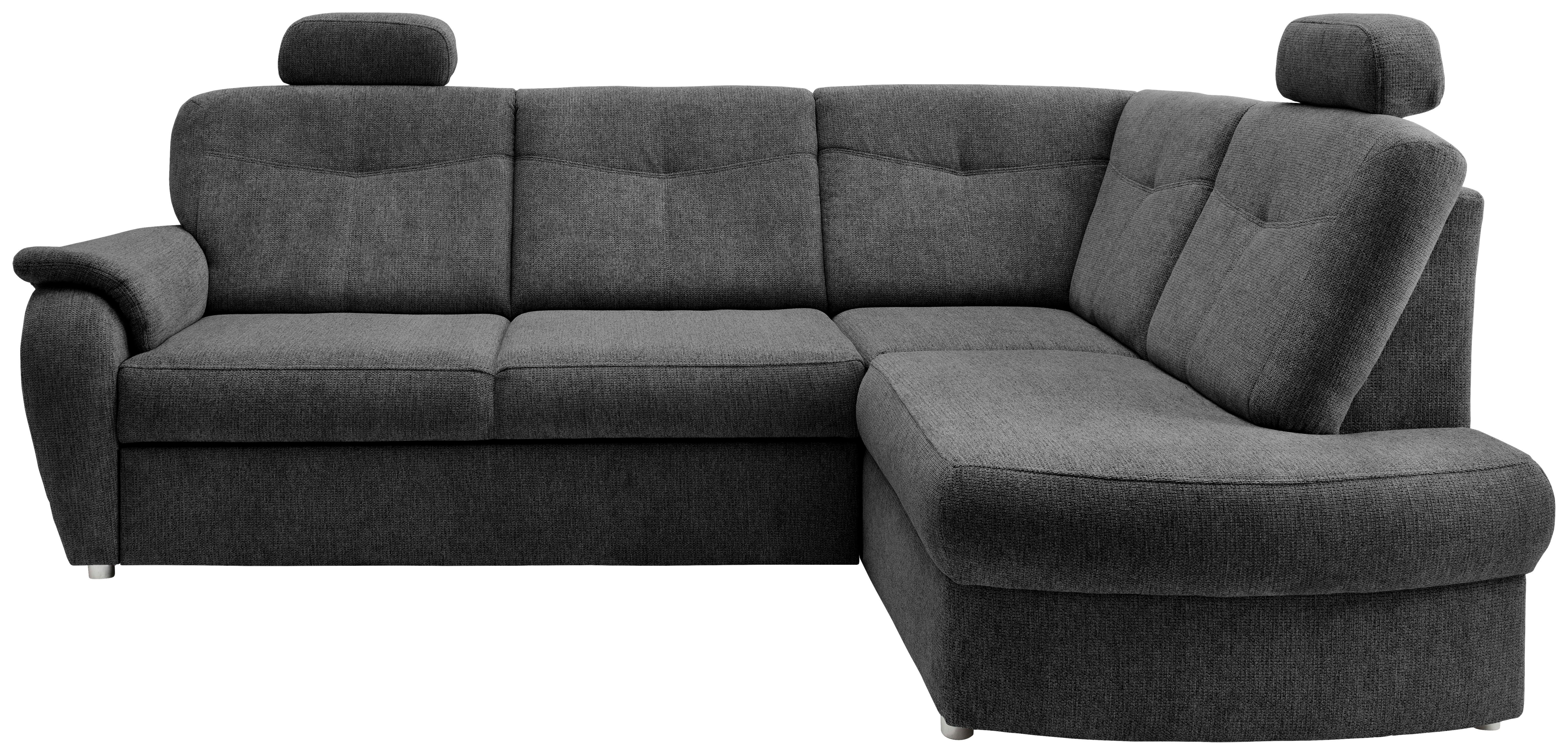 Eckschlafsofa Rosali Anthrazit S: 264x180 cm - Chromfarben/Anthrazit, MODERN, Textil (264/180cm) - Livetastic