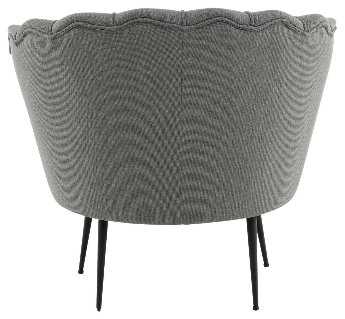 Sessel Calais - Schwarz/Grau, Design, Textil/Metall (83/76/77cm) - Livetastic