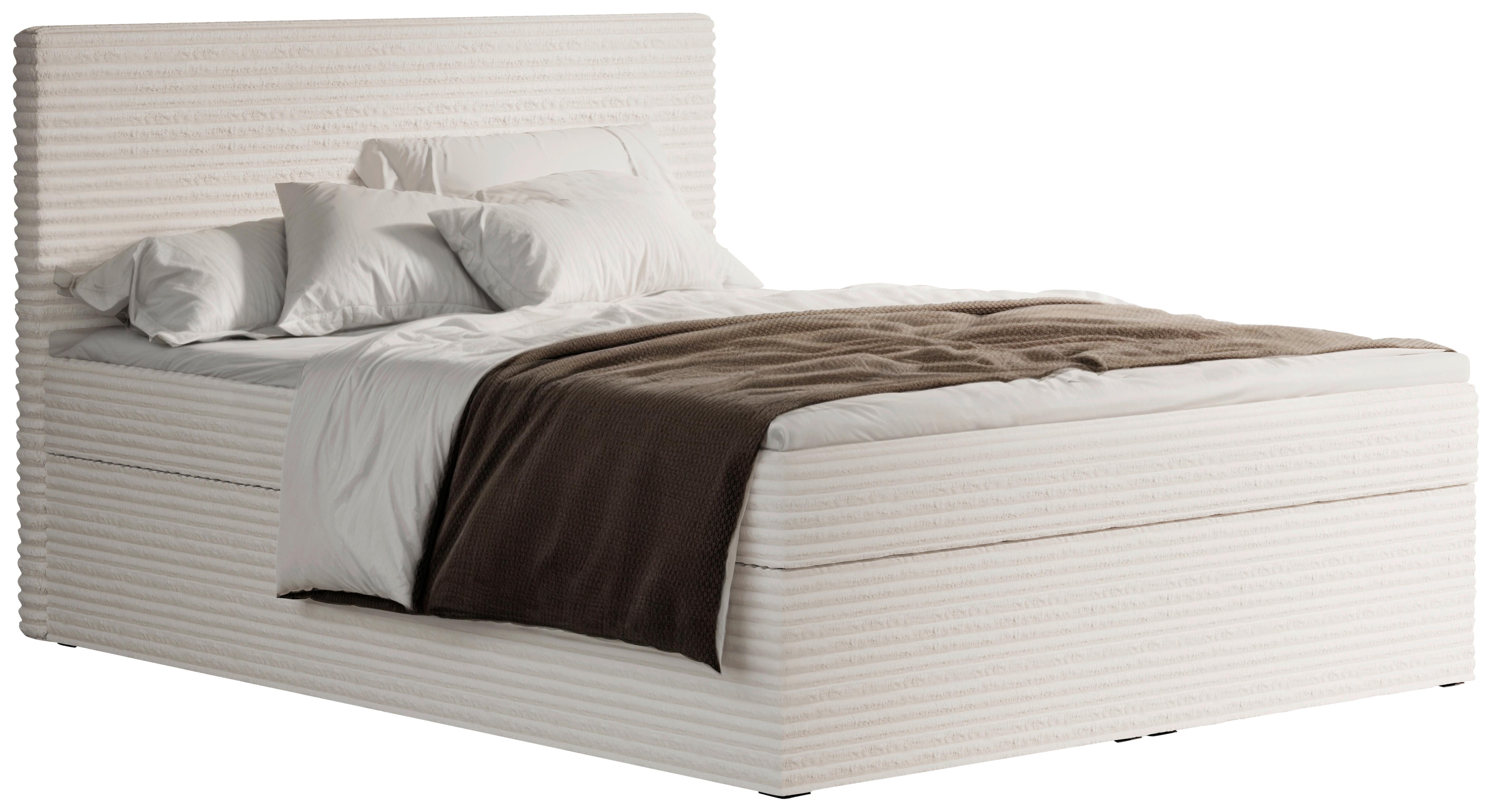 Boxbett mit Topper 160x200 Cordoba - Creme/Schwarz, Basics, Holz/Textil (160/200cm) - Livetastic