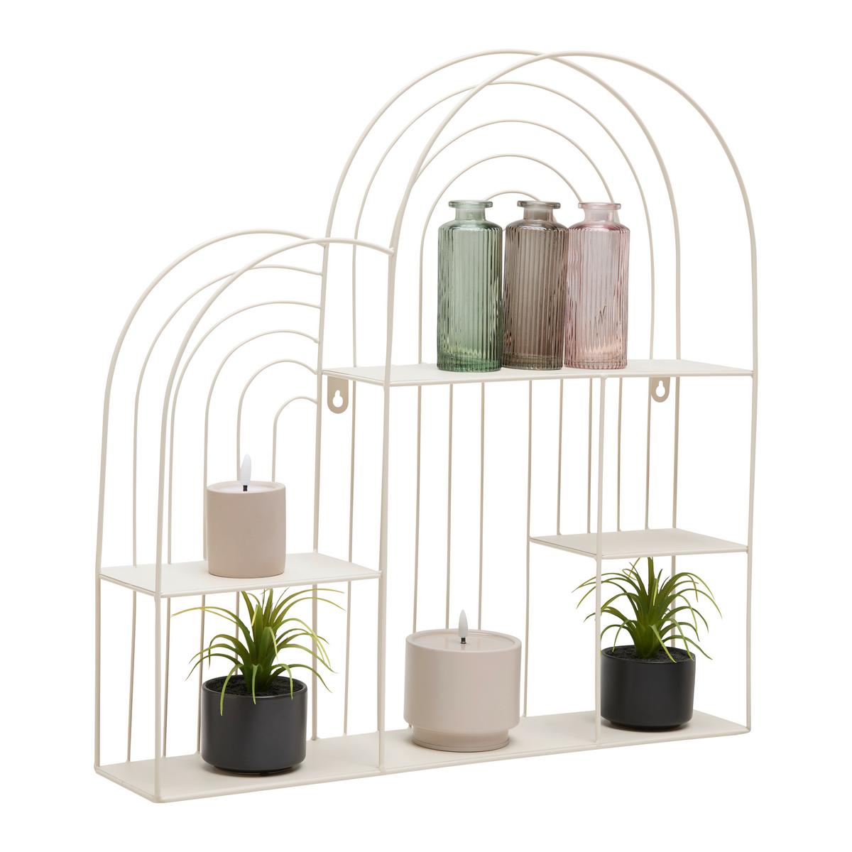 Nástěnný regál Ivy, š: 54 cm - pískové barvy, Moderní, kov (54/55/11cm) - Mömax