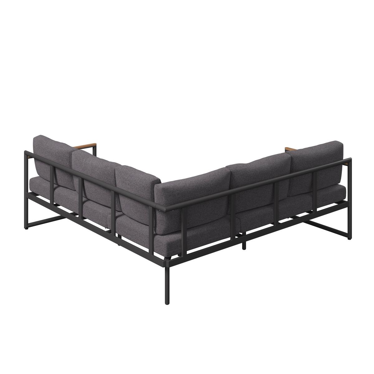 Loungegarnitur Tokio - Dunkelgrau/Naturfarben, MODERN, Kunststoff/Textil (192/192cm) - Beldano