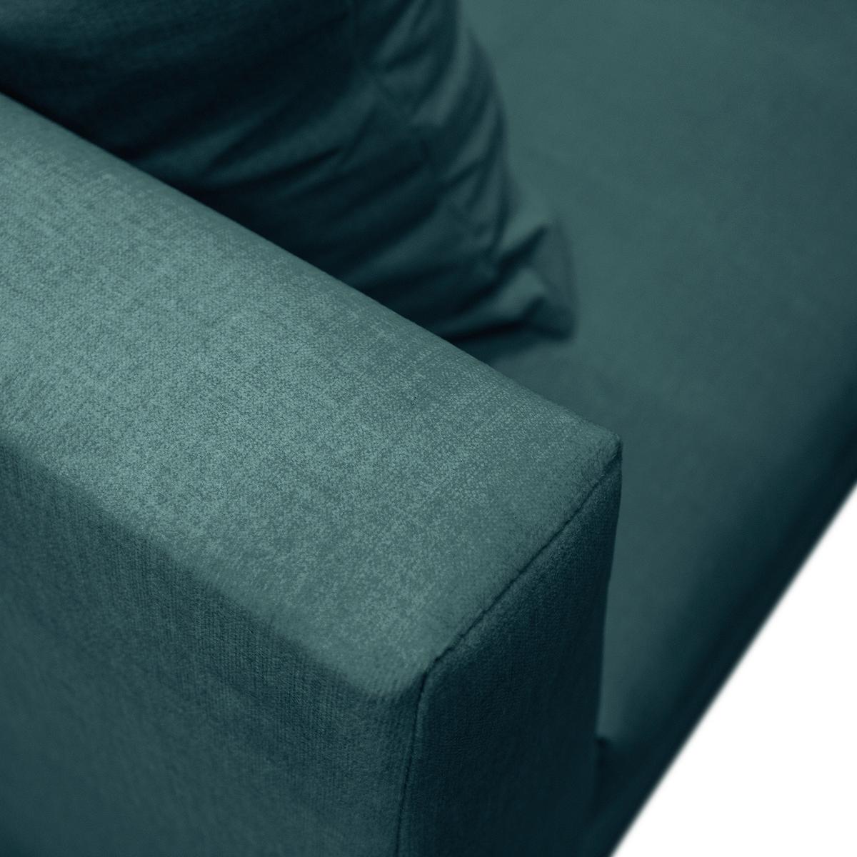 Ecksofa Pruno, Petrol S: 174x274 Cm - Petrol/Schwarz, Design, Textil (174/247cm) - MID.YOU