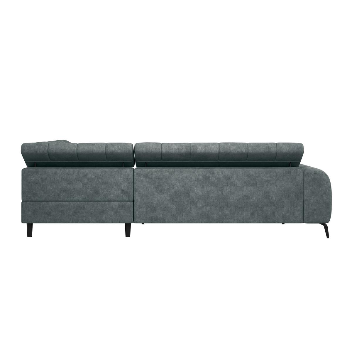 Ecksofa Volf rechts new grau, S: 261x203 cm - Lavagrau/Schwarz, Trend, Kunststoff/Textil (261/203cm)