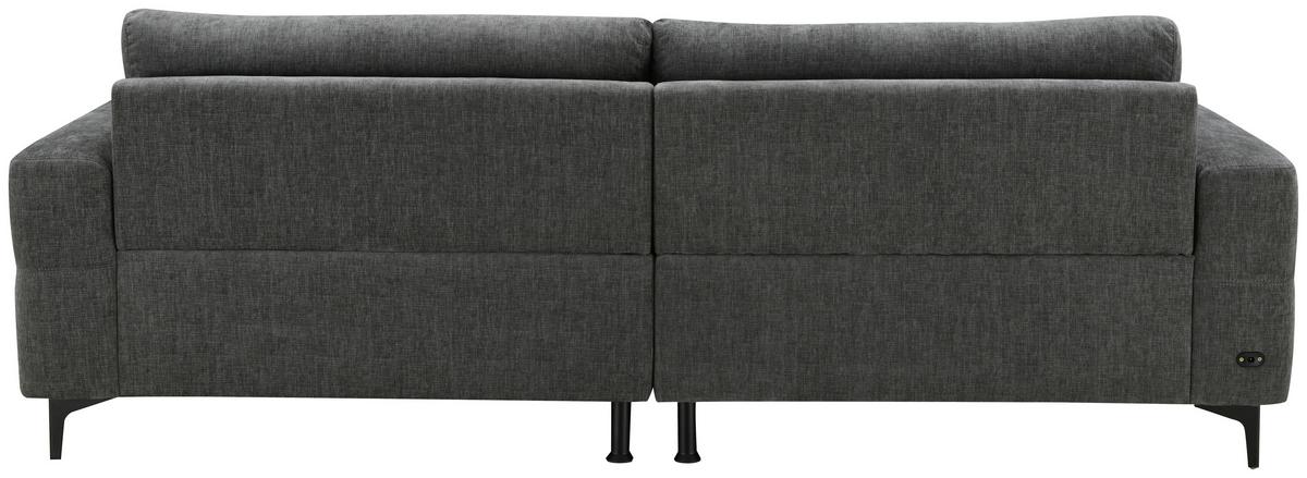 Ecksofa mit Relaxfunktion Chandler - Dunkelgrau/Schwarz, MODERN, Textil (246/165cm) - MID.YOU