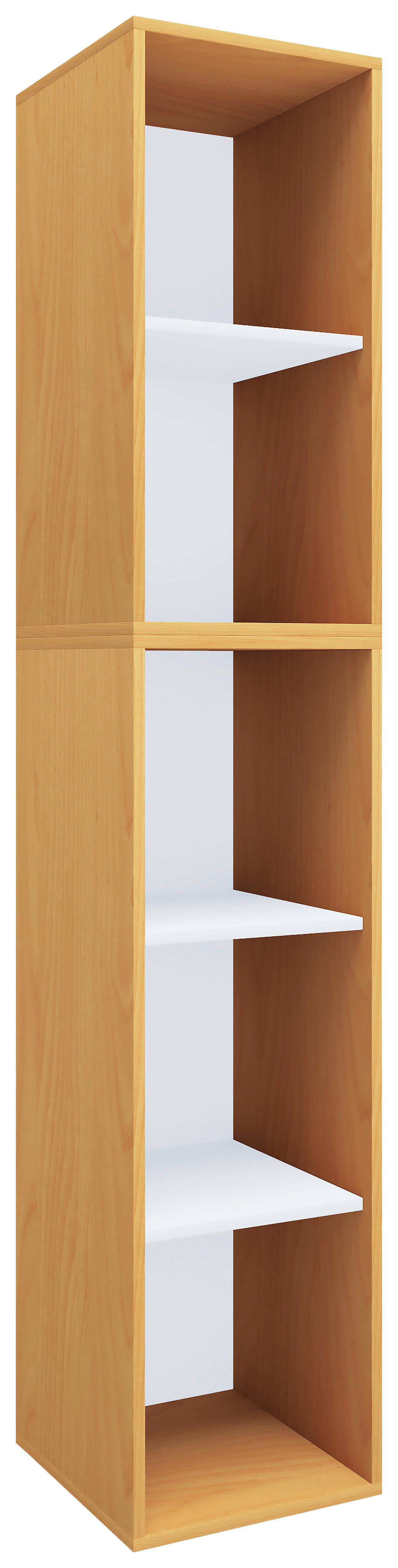 Regál na šanóny š: 35cm, farby buka - farba buka/biela, Modern, kompozitné drevo (35cm) - P & B