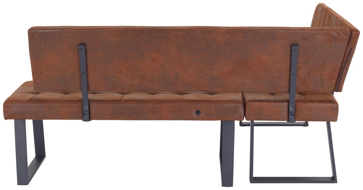 Eckbank Braun Lavik 134x185 cm - Schwarz/Braun, MODERN, Textil/Metall (134/185cm) - MID.YOU