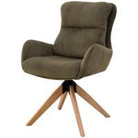 Armlehnstuhl Malu Webstoff Grün, B: 60 cm - Naturfarben/Grün, KONVENTIONELL, Holz/Textil (60/91/72cm) - Livetastic