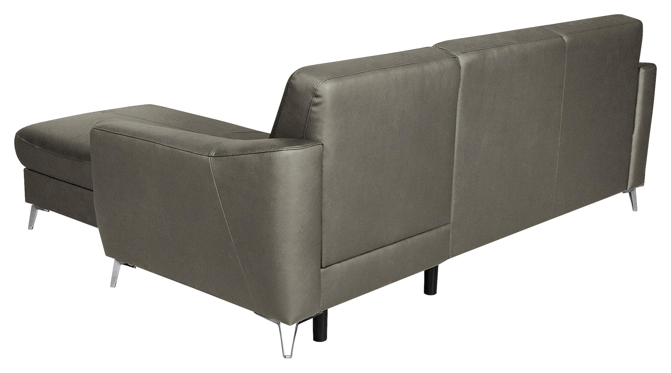 Ecksofa Santos Sahara S: 241 Cm - Chromfarben/Sahara, Design, Leder/Textil (241/168cm) - Livetastic