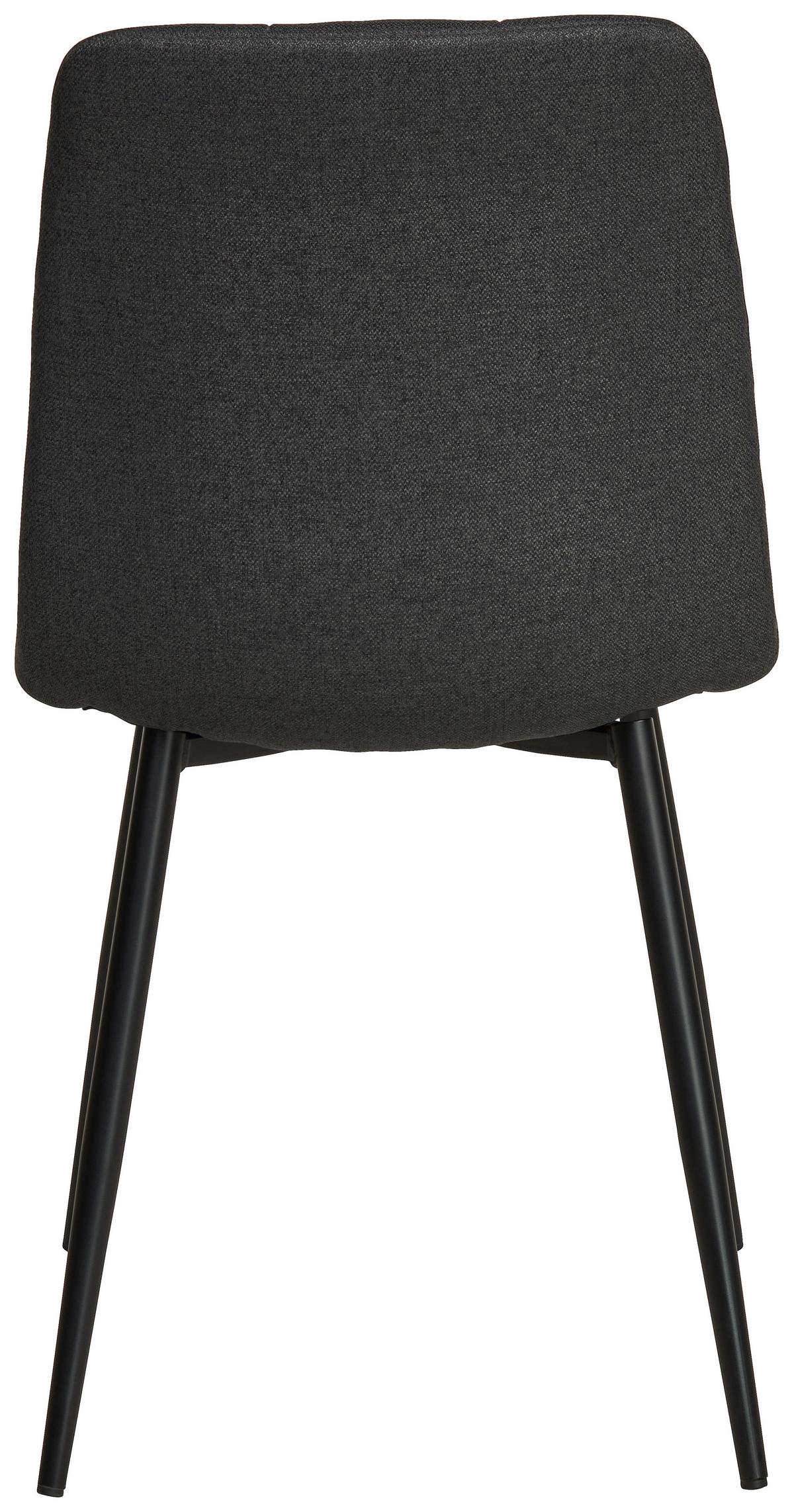 Vierfußstuhl Empoli Leinenoptik Grau, B: 44,5 Cm - Schwarz/Grau, KONVENTIONELL, Holz/Textil (44,5/86/54,5cm) - Livetastic